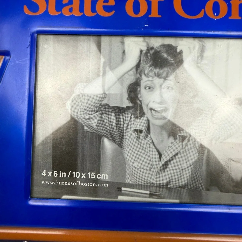 Burnes of Boston State of Confusion Y ME License Plate 4x6 Photo Frame Blue 2000